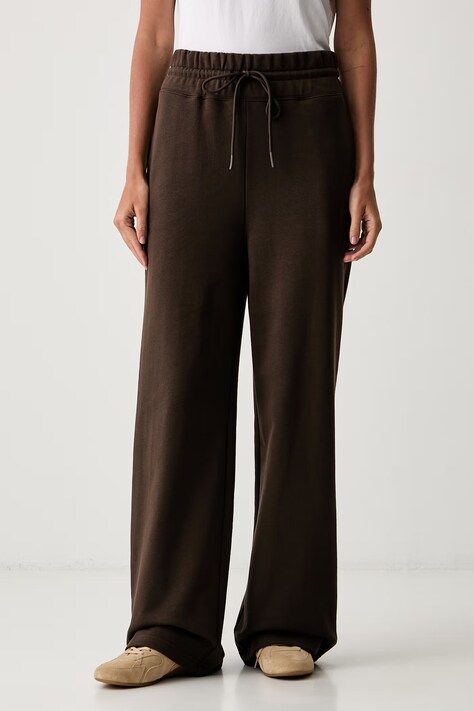 Twinset spodnie dresowe damskie bawełniane brązowe high waist 262TP272C