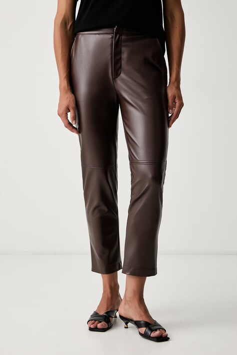 Twinset панталон дамски кафяв с висока талия 262TP2053