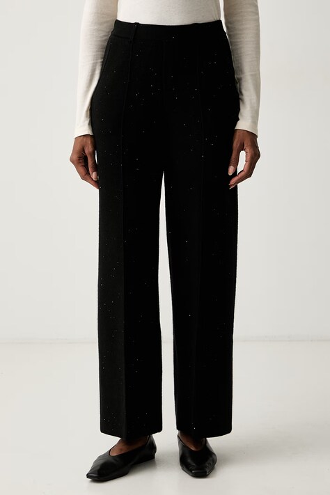 Twinset nohavice dámske s viskózou čierne high waist 262LI3PBB