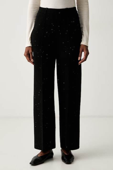 Twinset nohavice dámske s viskózou čierne high waist 262LI3PBB