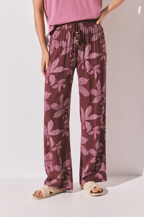 women'secret spodnie lounge damskie z wiskozy bordowe regular waist 3704535