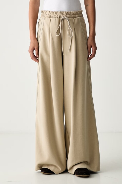 adidas Originals spodnie dresowe damskie z lyocellem beżowe high waist KY9236