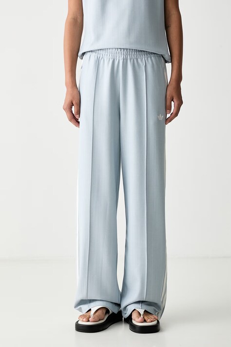 adidas Originals teplákové nohavice dámske modré high waist KX1870