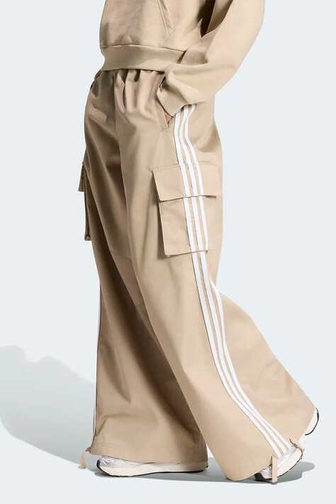 adidas Originals Nohavice cargo dámske Firebird Adilenium béžové high waist KT0068