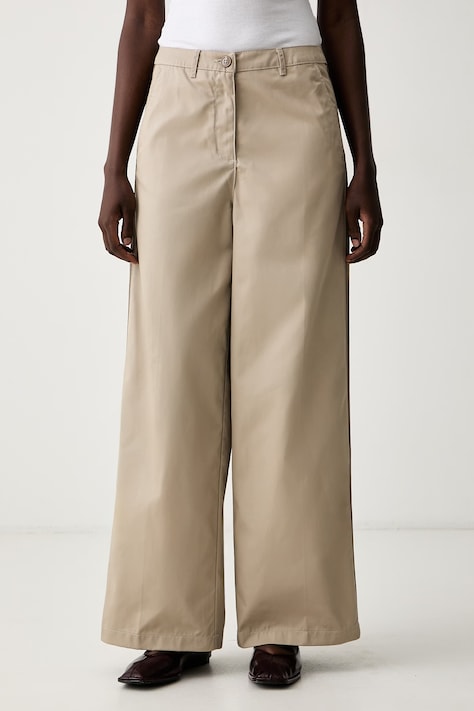 adidas Originals kalhoty dámské s bavlnou Tailored béžové high waist KS9949