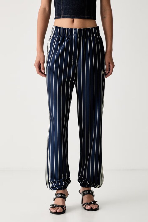 adidas Originals spodnie dresowe damskie Firebird granatowe high waist KR7037