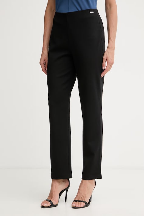 Calvin Klein spodnie damskie z wiskozą czarne high waist LV044F659G