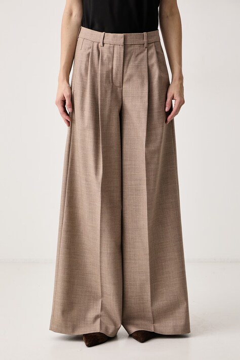Guess Pantaloni pentru femei cu lână x LEONIE HANNE bej high waist W6BB40 W5204