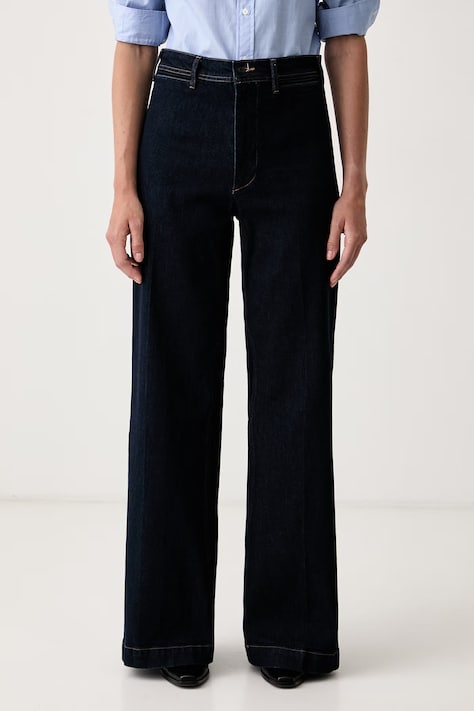 Polo Ralph Lauren jeansy wide leg damskie granatowe 211B17119
