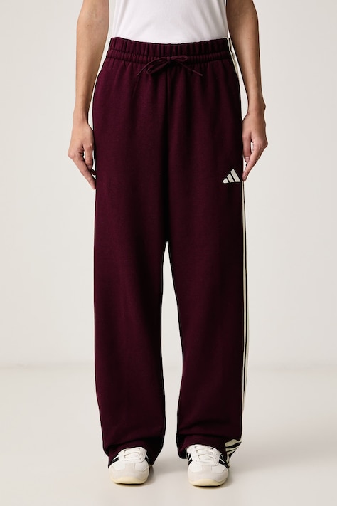 adidas Спортивні штани жіночі з бавовною Essentials бордові high waist KZ2084