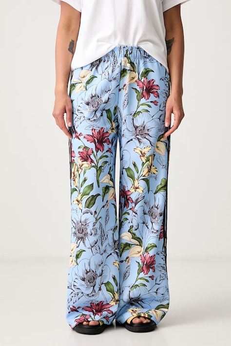 adidas spodnie dresowe damskie x Farm Rio niebieskie high waist KR0242