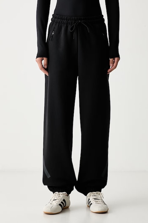 adidas spodnie dresowe damskie z bawełną Z.N.E czarne high waist KF6338