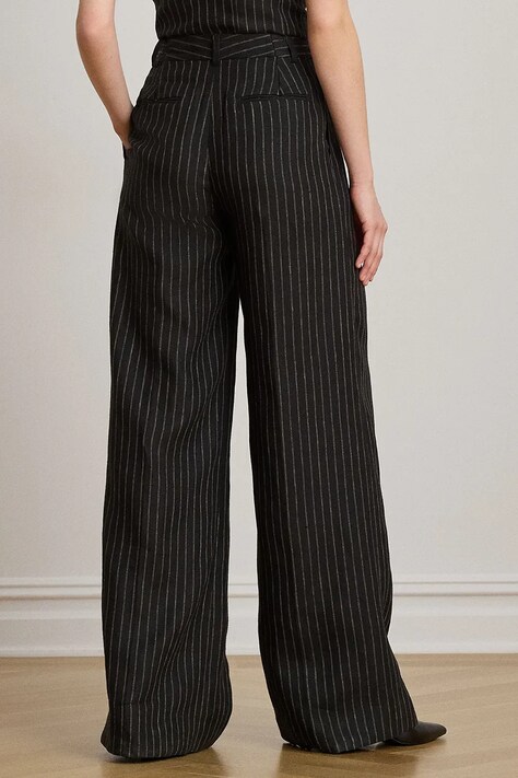 Lauren Ralph Lauren штани wide leg жіночі лляні — AW26-SPDZTN, чорний — фото 2