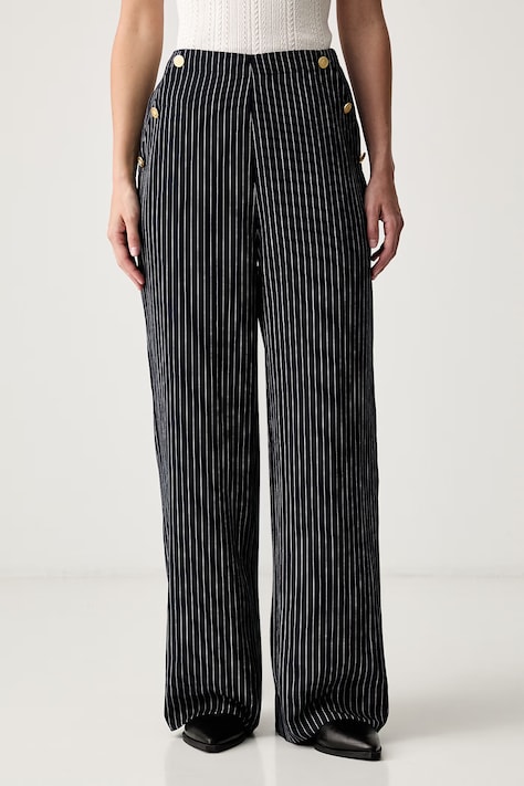 Tommy Hilfiger rovné kalhoty dámské s lyocellem námořnické modré high waist WW0WW51093