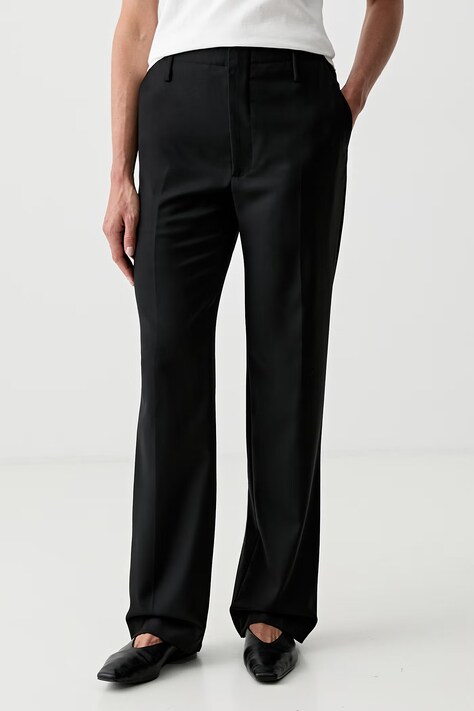 Kenzo spodnie damskie wełniane czarne high waist FG62PA3159TV