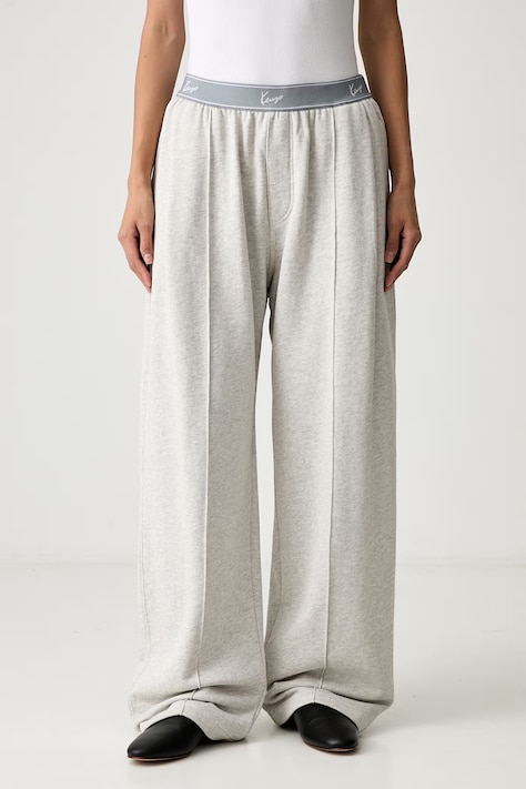 Kenzo spodnie dresowe damskie bawełniane szare high waist FG62PA5504MQ