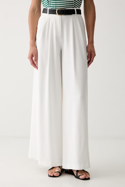 Morgan spodnie damskie POMA.F beżowe high waist POMA.F