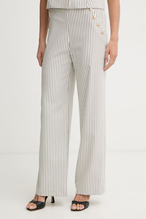Morgan spodnie damskie PSTRIPE beżowe high waist