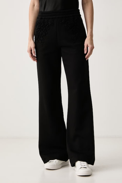 Ermanno Scervino LIFE Donji dio trenirke za žene s pamukom crni srednje visoki struk D494P603HKT
