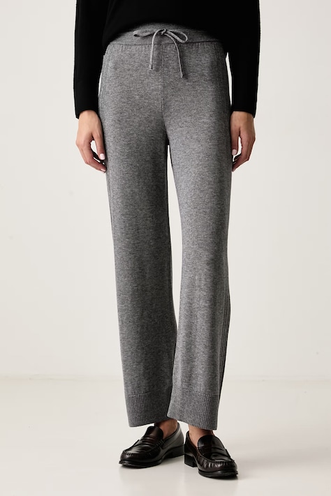 Ermanno Scervino LIFE Spodnie dresowe damskie z dodatkiem wełny szare high waist D494P500LYY