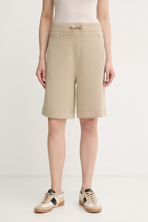 BOSS teplákové šortky dámské s modalem Ebemya béžové high waist 50558796