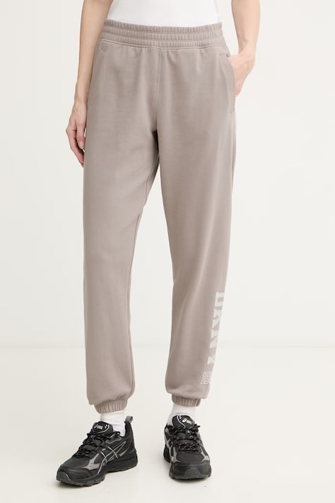 DKNY spodnie dresowe damskie beżowe high waist DP6P3863