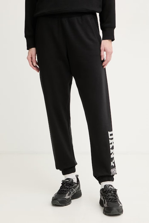 DKNY spodnie dresowe damskie czarne high waist DP6P3863