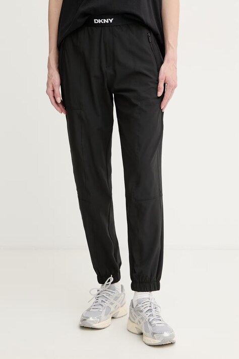 DKNY spodnie dresowe damskie czarne high waist DP6P3644