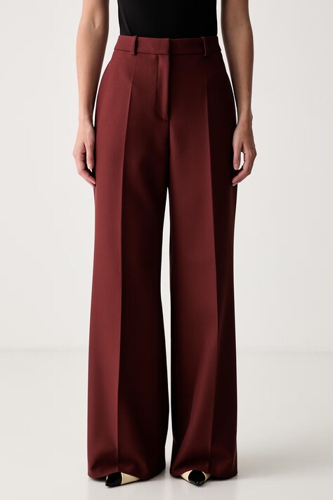 HUGO nohavice wide leg dámske Hasmina hnedé high waist 50566625