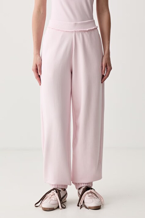 HUGO Blue tepláky dámské bavlněné Nuembrie_B růžové high waist 50563984
