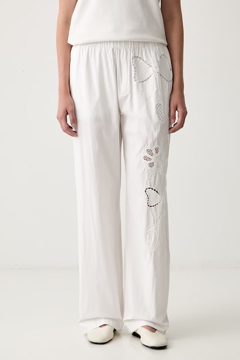 Stine Goya spodnie damskie bawełniane beżowe high waist SG-PF26-P109-2522