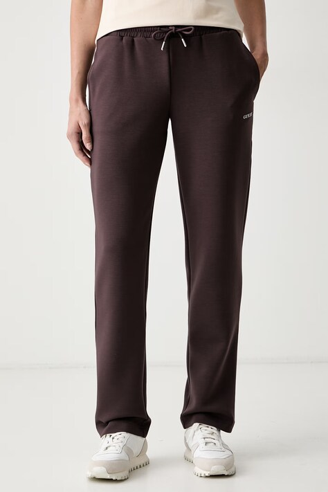 Guess спортивні штани жіночі з віскозою NAT коричневі high waist V6YB25 K4803
