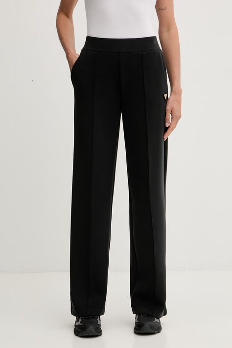 Guess pantaloni de trening pentru femei cu modal OLYMPE negri high waist V6YB18 K4315