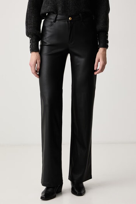 Marciano by Guess Nohavice dámske z imitácie kože CECILIA čierne regular waist G6BB17 W5131