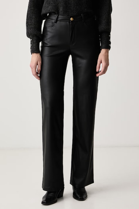 Marciano by Guess Nohavice dámske z imitácie kože CECILIA čierne regular waist G6BB17 W5131