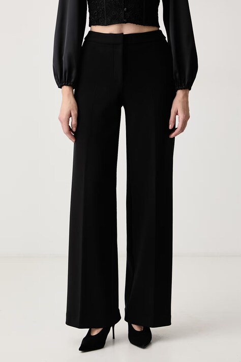 Marciano by Guess Nohavice wide leg dámske VIOLA čierne high waist G6BB06 K6462