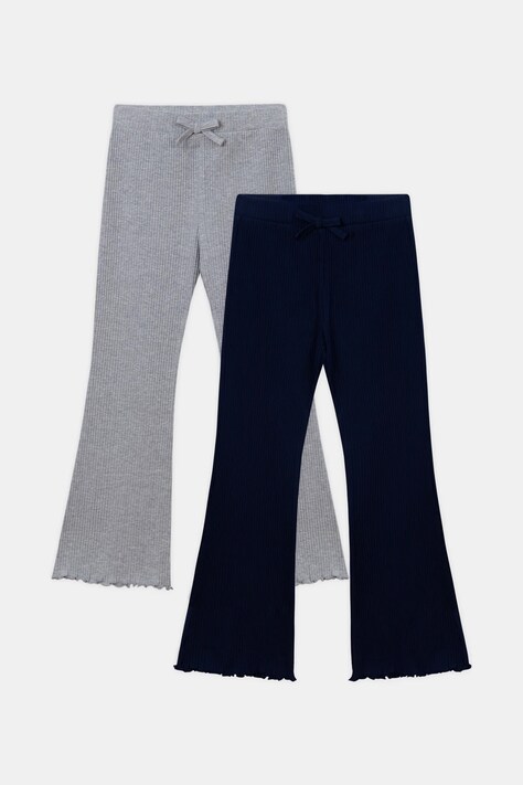 Sergent Major Spodnie flare dziecięce bawełniane z elastanem granatowe high waist 26H2PFE1LG
