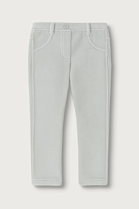 United Colors of Benetton Spodnie dziecięce sztruksowe zielone regular waist 4DZBGE00L