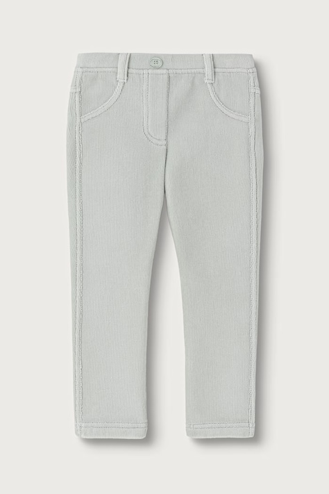 United Colors of Benetton Spodnie dziecięce sztruksowe zielone regular waist 4DZBGE00L