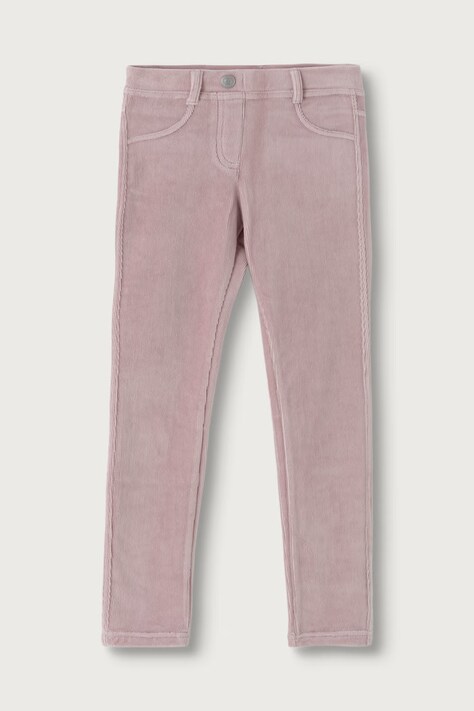 United Colors of Benetton Spodnie dziecięce sztruksowe różowe regular waist 4DZBCE00R