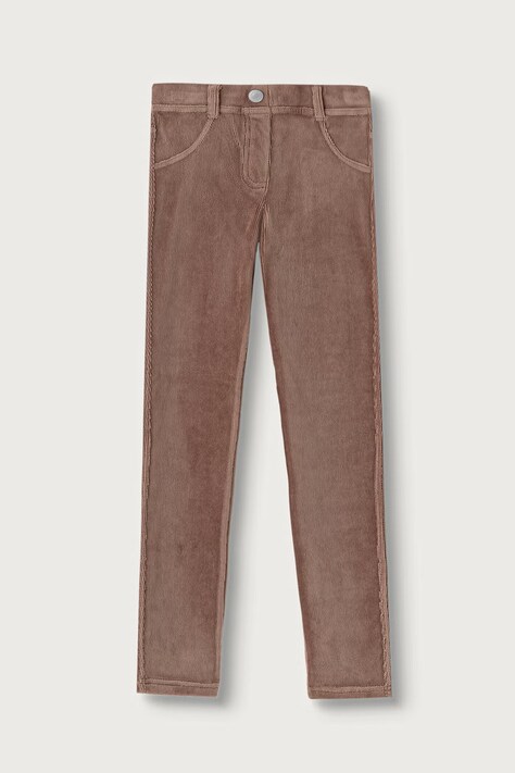 United Colors of Benetton Spodnie dziecięce sztruksowe brązowe regular waist 4DZBCE00R