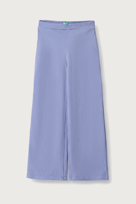 United Colors of Benetton Spodnie wide leg dziecięce z bawełną fioletowe regular waist 46D6CE04C