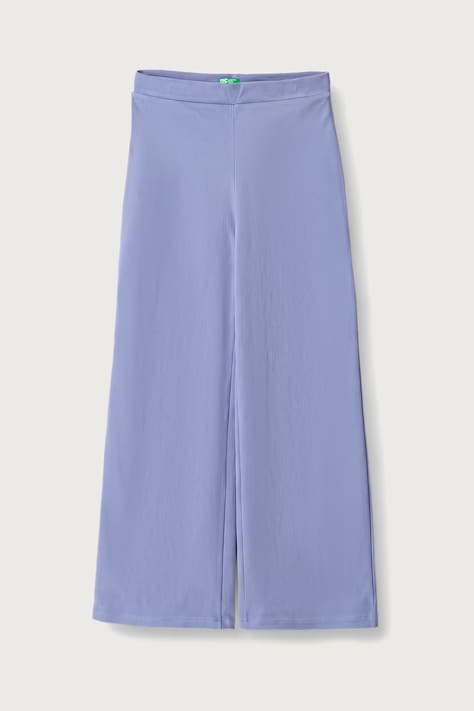 United Colors of Benetton Spodnie wide leg dziecięce z bawełną fioletowe regular waist 46D6CE04C