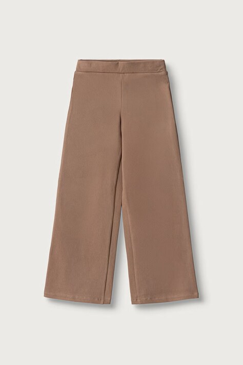 United Colors of Benetton Spodnie wide leg dziecięce z bawełną brązowe regular waist 46D6CE04C
