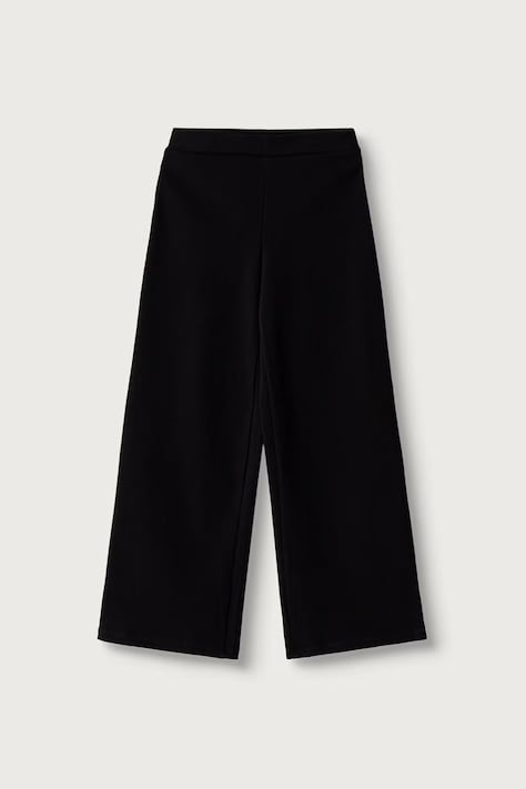 United Colors of Benetton Παντελόνι wide leg παιδικό με βαμβάκι μαύρο κανονική 46D6CE04C