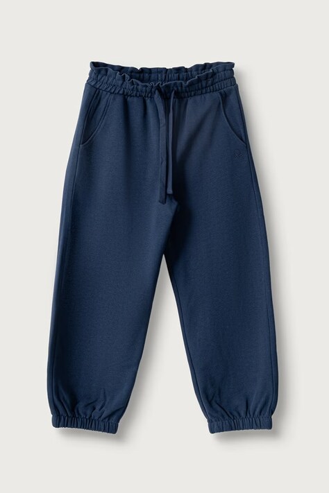 United Colors of Benetton Pantaloni da tuta per bambini in cotone blu navy regular waist 3J70GF05I