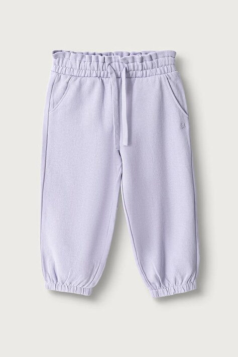 United Colors of Benetton Spodnie dresowe dziecięce bawełniane fioletowe regular waist 3J70GF05I