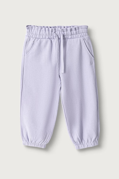 United Colors of Benetton Spodnie dresowe dziecięce bawełniane fioletowe regular waist 3J70GF05I