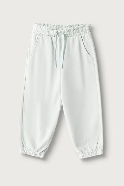 United Colors of Benetton Spodnie dresowe dziecięce bawełniane zielone regular waist 3J70GF05I