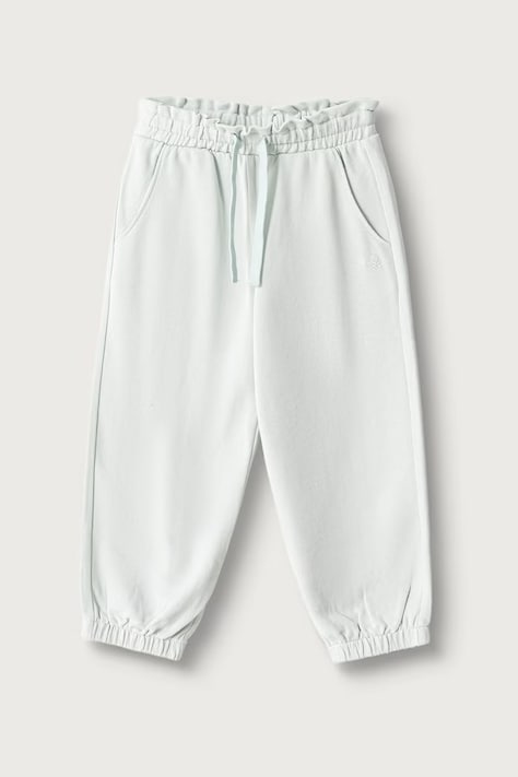 United Colors of Benetton Spodnie dresowe dziecięce bawełniane zielone regular waist 3J70GF05I
